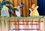 Кукольный спектакль по экологии "Как звери лес спасали"